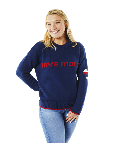 Preston Drop Shoulder LOVE MORE Intarsia Sweater – Wear For Good